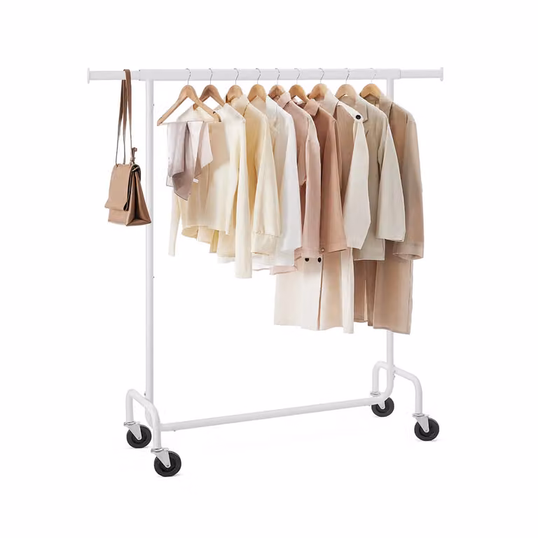 Appendiabiti con Barra Resistente, Bianco Opaco / (110-150)l cm