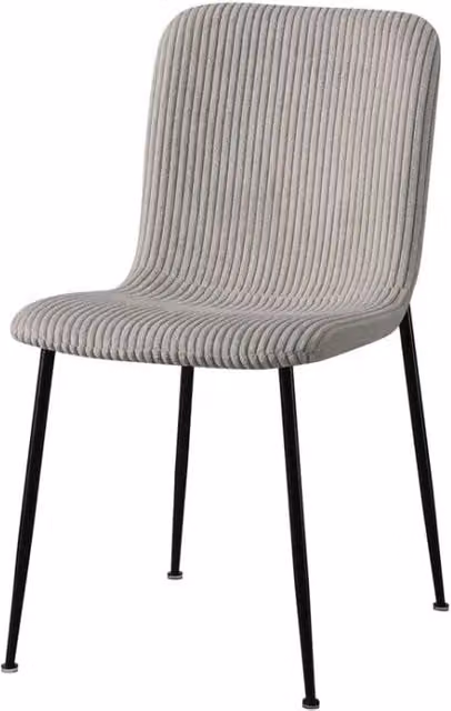 Sedia da pranzo Meublorama in velluto a coste grigio con gambe in metallo nero stile moderno – 1