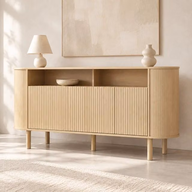 Credenza moderna 160 cm con 3 ante effetto onda