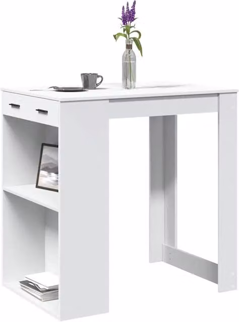 Tavolo da bar moderno bianco vidaXL in materiale composito L: 102 cm, P: 70 cm, H: 103,5 cm