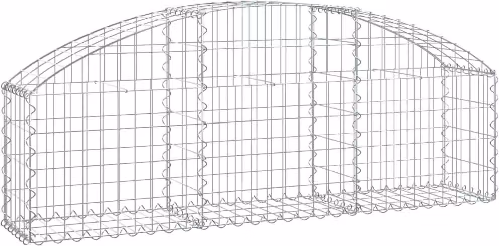 Cesto Gabbione ad Arco 150x30x40/60 cm Ferro Zincato