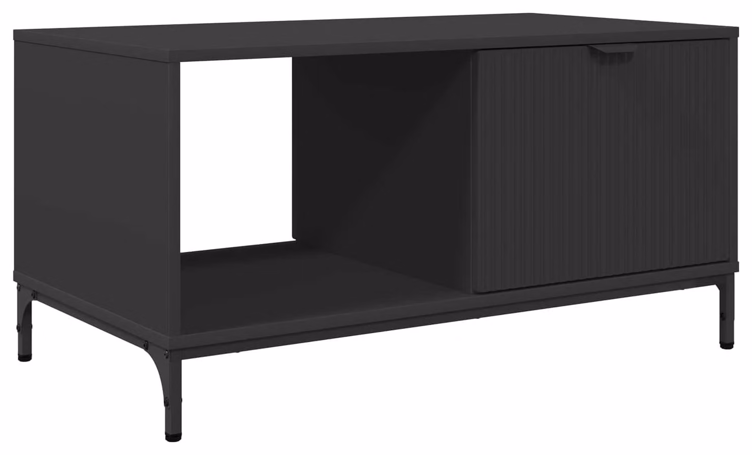 Tavolino da salotto con cassetto Rovere Nero 90 x 49 x 46 cm
