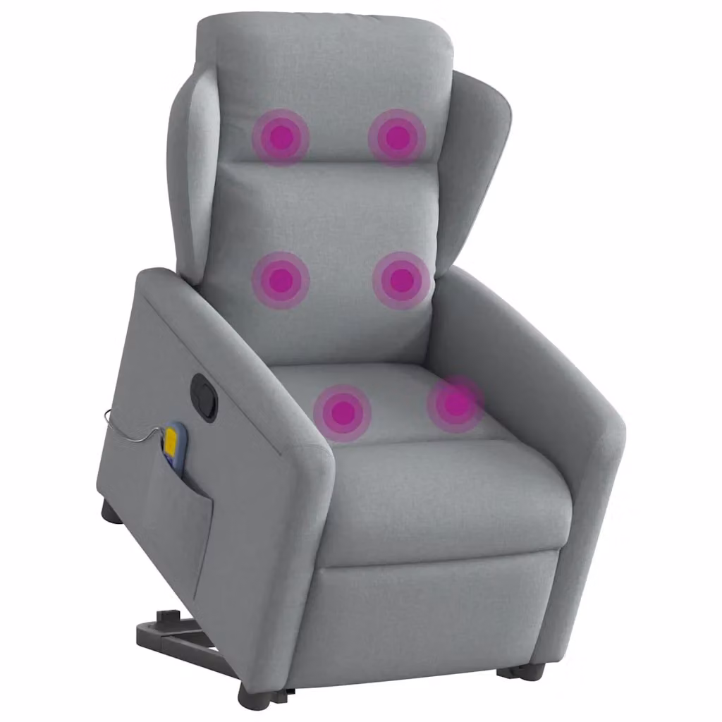 Poltrona Alzapersona Reclinabile con Assistenza Elettrica vidaXL Grigio con Braccioli e Imbottitura in Schiuma – 2