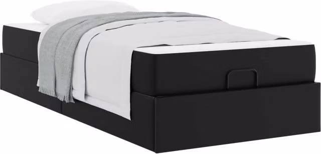 Letto singolo | Letto per adulti | Struttura letto con materasso Altro 2 pcs Nero PVC