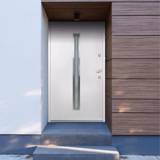 Porta Ingresso Moderna VIDAXL in Alluminio e Vetro Bianca L: 110 cm, H: 207,5 cm – 1