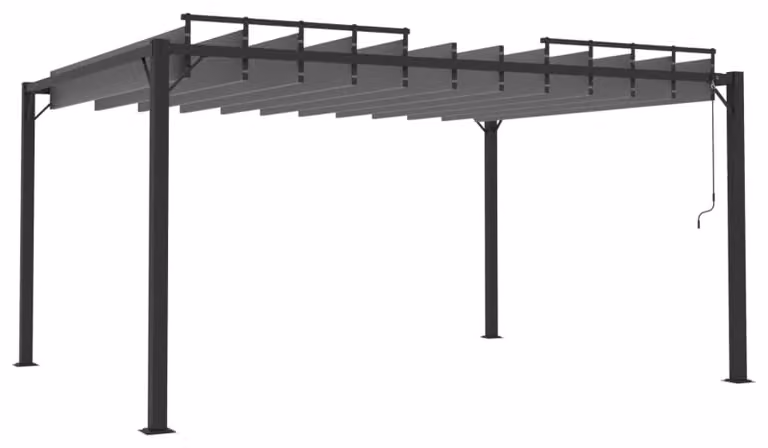 Pergola in alluminio con tetto a lamelle - 3 x 4 metri - Grigio antracite - Gazebo da giardino