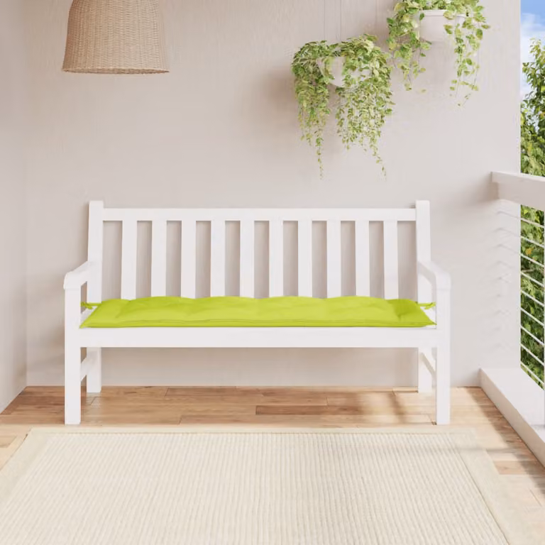 vidaXL Cuscino per Panca Verde L: 150 cm, P: 50 cm, H: 3 cm in Tessuto Oxford Idrorepellente e Traspirante