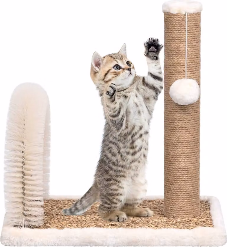 L'albero per gatti di The Living Store con arco per la cura del pelo e tiragraffi