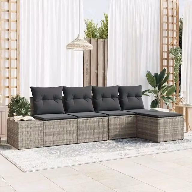 Set Divano da Giardino a L con Poltroncina vidaXL Grigio
