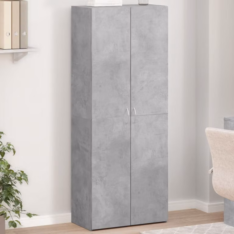 vidaXL Schedario Moderno Grigio in MDF con Ante a Battente L: 60 cm, P: 32 cm, H: 153 cm