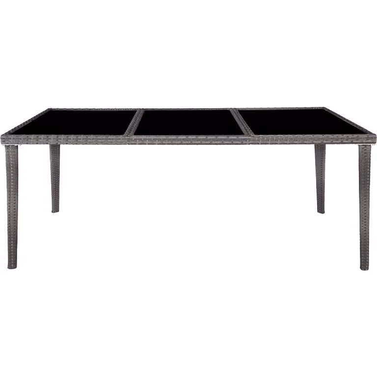 Set da giardino Menorca TecTake con tavolo in vetro e 8 sedie in polyrattan e alluminio, grigio e beige