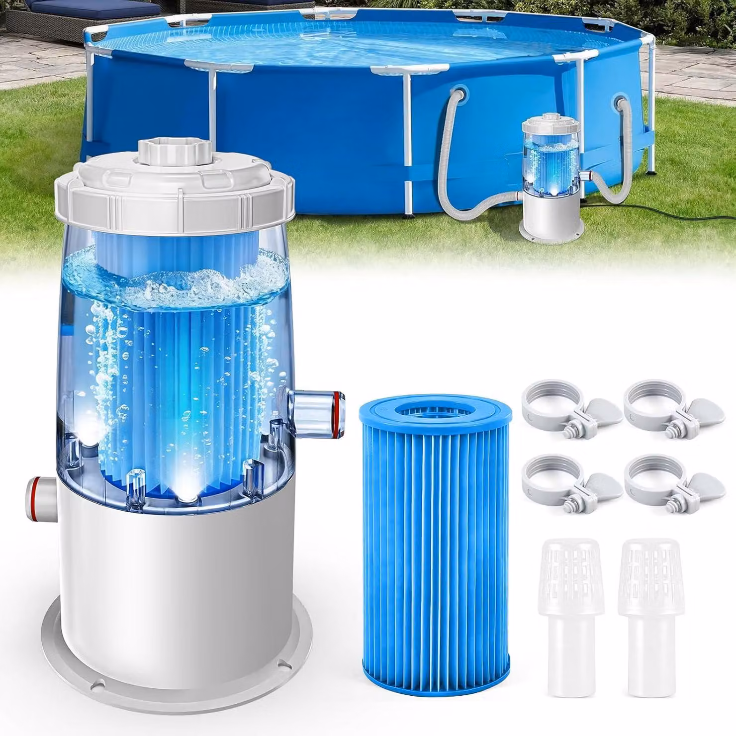 Pompa filtro per piscina da installare a livello del suolo