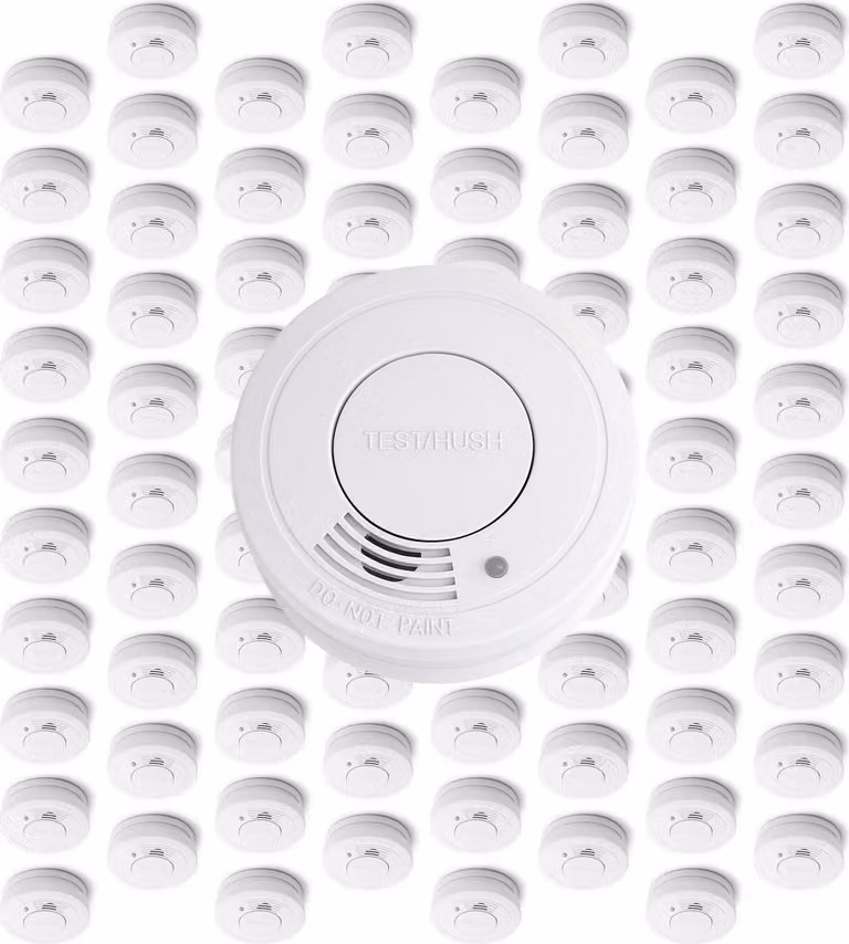 Set di rivelatori di fumo Wiltec 80x con batteria da 3 V installata permanentemente, 10 anni senza manutenzione, rivelatore di incendio con funzione HUSH, affidabile rivelatore di incendio da 85 dB, efficace protezione antincendio
