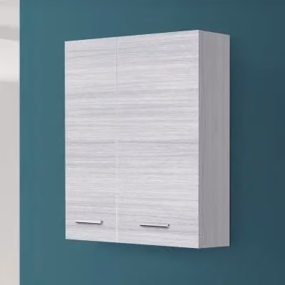 Pensile bagno sospeso Desya grigio con ante e ripiano interno L: 60 cm, H: 69,5 cm, P: 18 cm – 1
