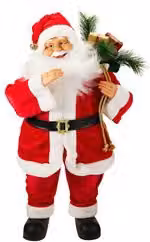 Babbo Natale Koopman con movimento, luci e musica, colore rosso, H: 80 cm, L: 42 cm, P: 28 cm