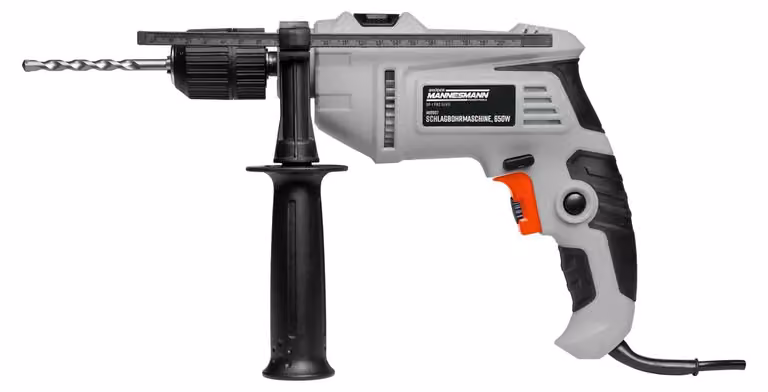 Trapano a percussione 650 W - Mandrino a serraggio rapido 13 mm - Rotazione destra e sinistra - Velocità variabile - Con battuta di profondità