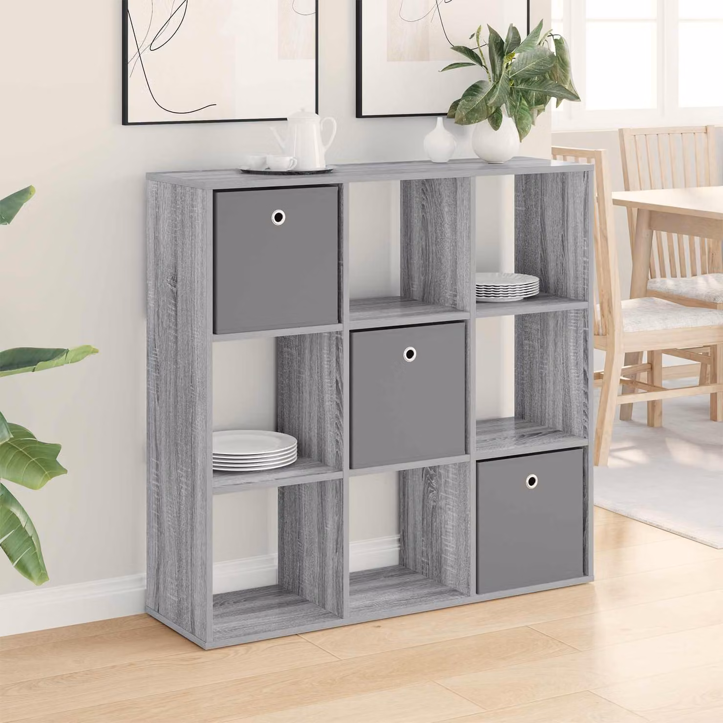 Credenza moderna vidaXL in MDF Grigio Sonoma L: 102 cm, P: 31 cm, H: 99,5 cm
