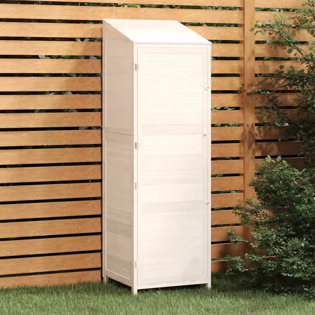 Capanno da Giardino Bianco 55x52x174,5 cm Legno Massello Abete 152187