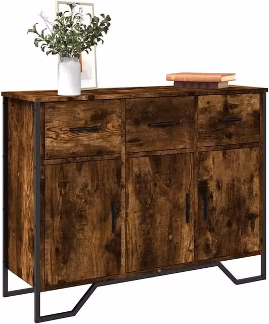 Credenza Buffet da cucina Design Mania in legno Rovere Fumo, L 97 cm x P 32,5 cm x H 74,5 cm