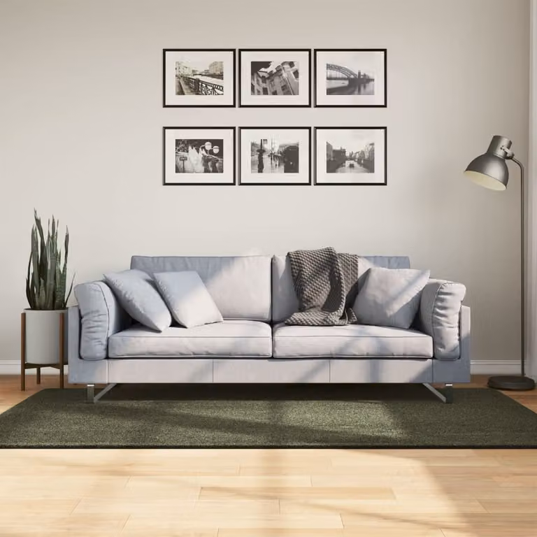 vidaXL Tappeto Pelo Corto HUARTE Verde, Lavabile e Antiscivolo, 200 x 100 cm