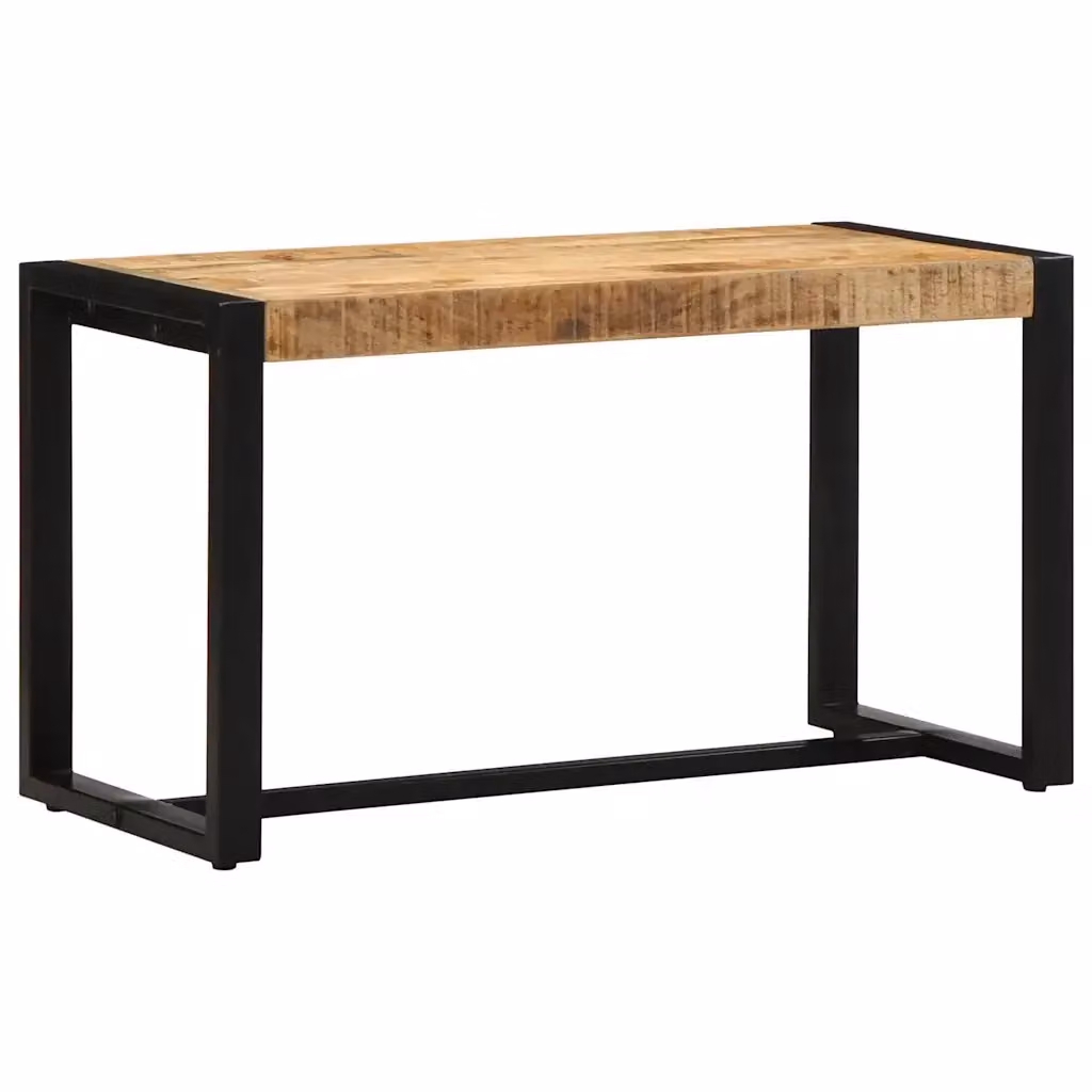Panca in legno di mango grezzo e metallo marrone stile industriale L 80 cm x P 35 cm x H 45 cm – 2