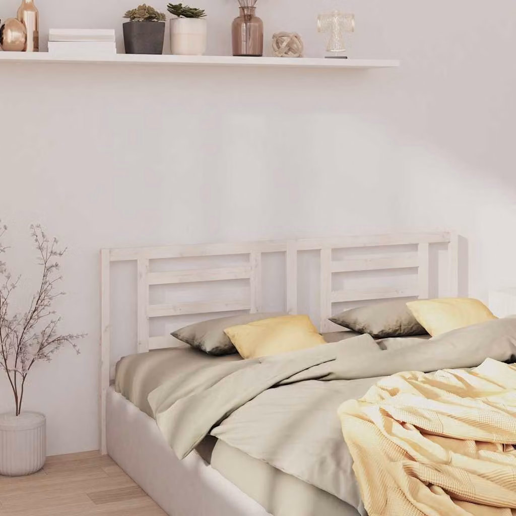 Testiera per letto moderna vidaXL in legno massello di pino bianco L: 166 cm, P: 4 cm, H: 100 cm