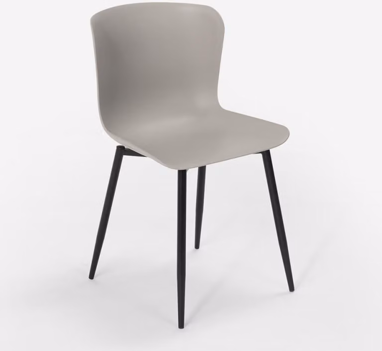Sedia di design moderno in polipropilene e metallo per cucina bar ristorante Chloe - Grigio