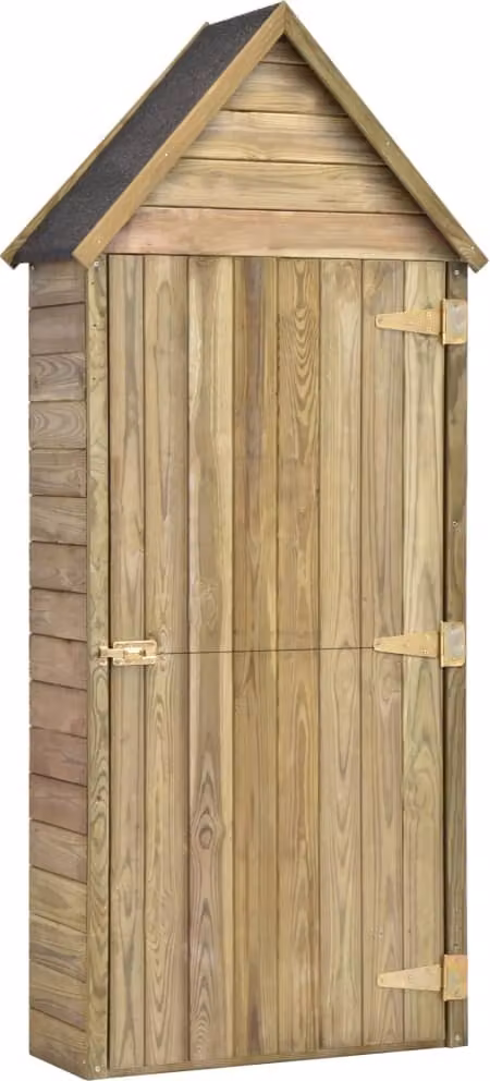 Casetta per attrezzi da giardino con porta 69,5x32x178 cm in pino impregnato