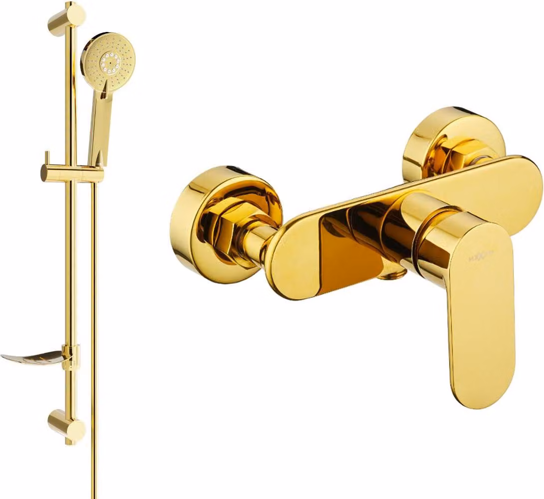 Mexen Milo DF40 rubinetto doccia con set doccia, oro - 7134R40-50