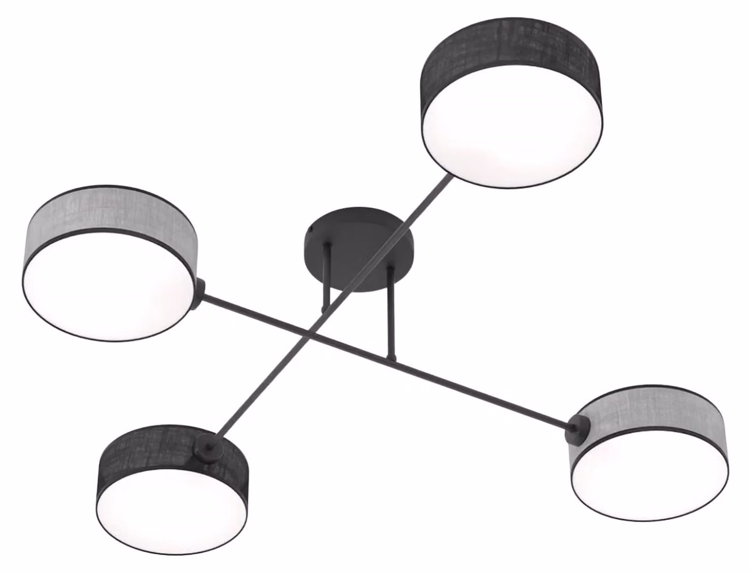Lampada a sospensione MAGA nero-grigio 4xE14x15W in tessuto, dimensioni: 22x96x96 cm, IP20, Emibig