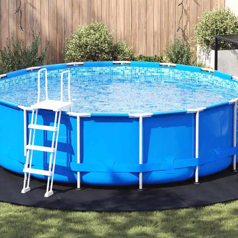 Telo per fondo piscina rotondo vidaXL, colore nero, Ø 500 cm, spessore 2 mm