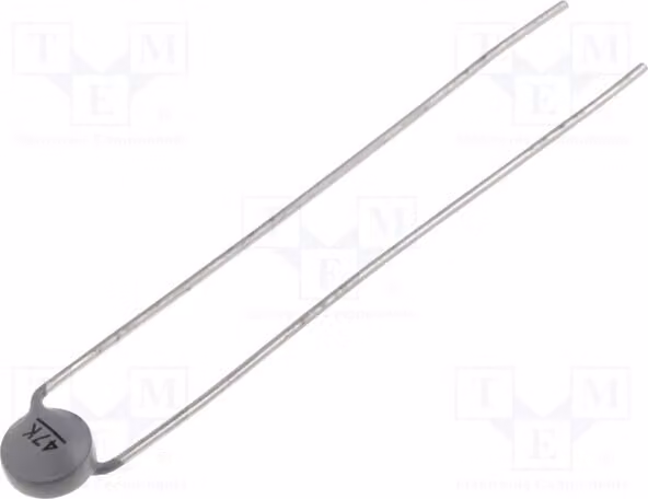 2 termistori NTC, intervallo di temperatura -55÷125°C, montaggio a foro passante (THT), resistenza 47kΩ, potenza dissipata 450mW, codice prodotto B57164K0473K000, serie NTC. Termistore