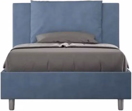 Letto singolo contenitore imbottito Ityhome in microfibra blu L: 100 cm, P: 210 cm