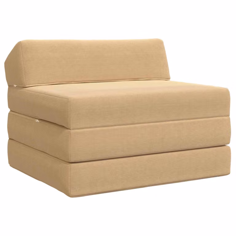 vidaXL Divano Letto Pieghevole Moderno in Tessuto Grigio Verde Chiaro L: 200 cm, P: 70 cm, H: 10 cm