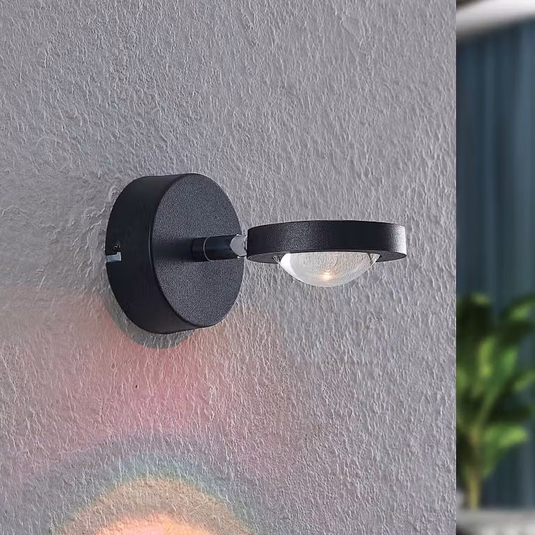 Applique da parete a LED Edonita Lindby, Nero, Soggiorno / Sala da pranzo, Metallo, Moderno, Applique a LED