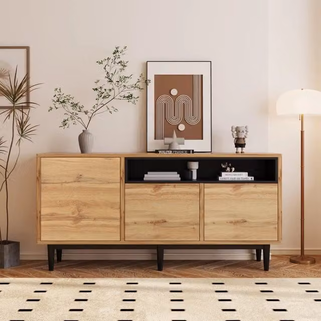 Credenza 3 Ante con Ripiani in Legno ¨C MINIMAL ¨C 160x35x76