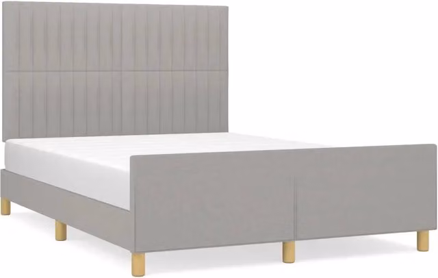 Letto matrimoniale | Letto per adulti | Giroletto senza Materasso Grigio Chiaro 140x200 cm Tessuto