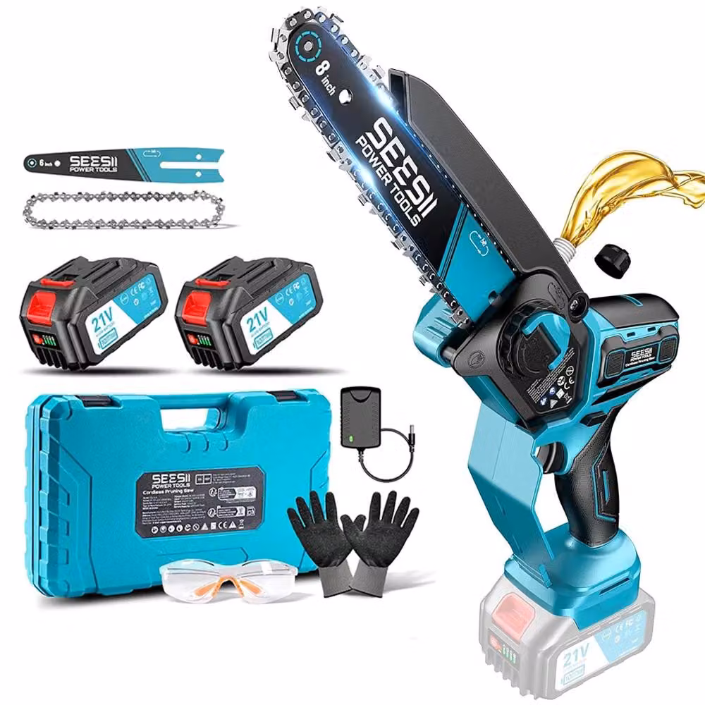Troncatrice a batteria - Mini-troncatrice - Motore brushless - 1000 W - Lame da 15/20 cm - Adatta a batterie da 18 V - Ideale per lavori di falegnameria e potatura