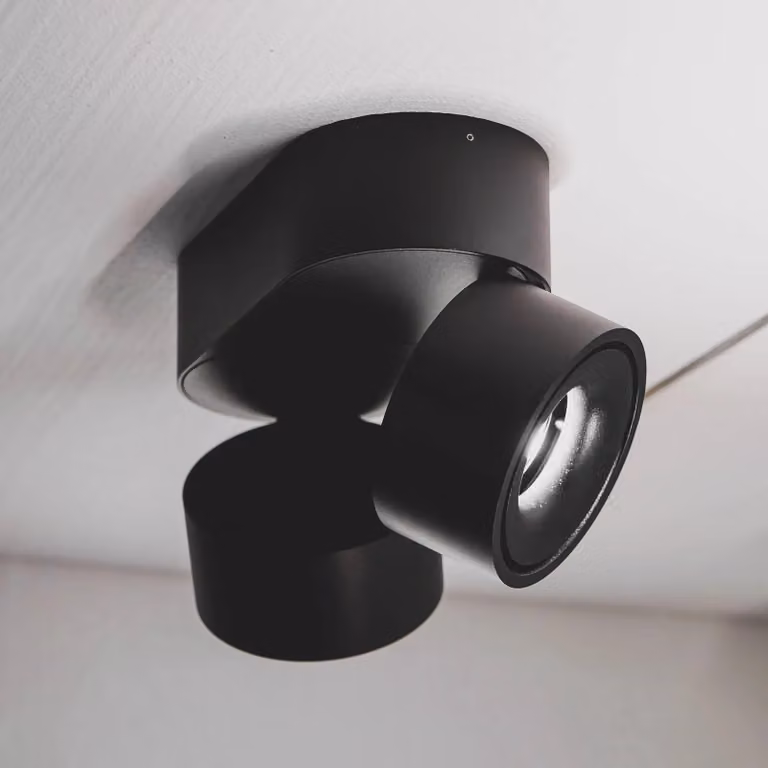 LOOM DESIGN Aim Faretto da soffitto LED a 2 luci nero Aim, dimmerabile, Nero, Soggiorno / Sala da pranzo, Alluminio, Moderno