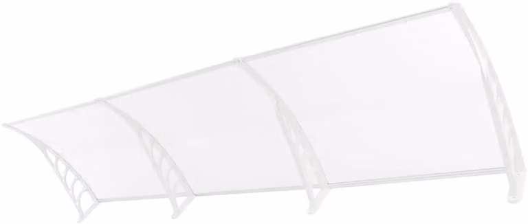 Porta d'ingresso, tettoia, resistente ai raggi UV, protezione dagli agenti atmosferici, BIANCO