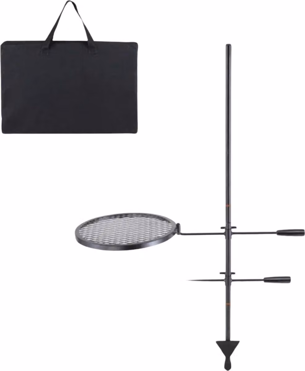 Barbecue girevole – Portatile – Griglia a doppio strato – Capacità 6 kg – Focolare da esterno