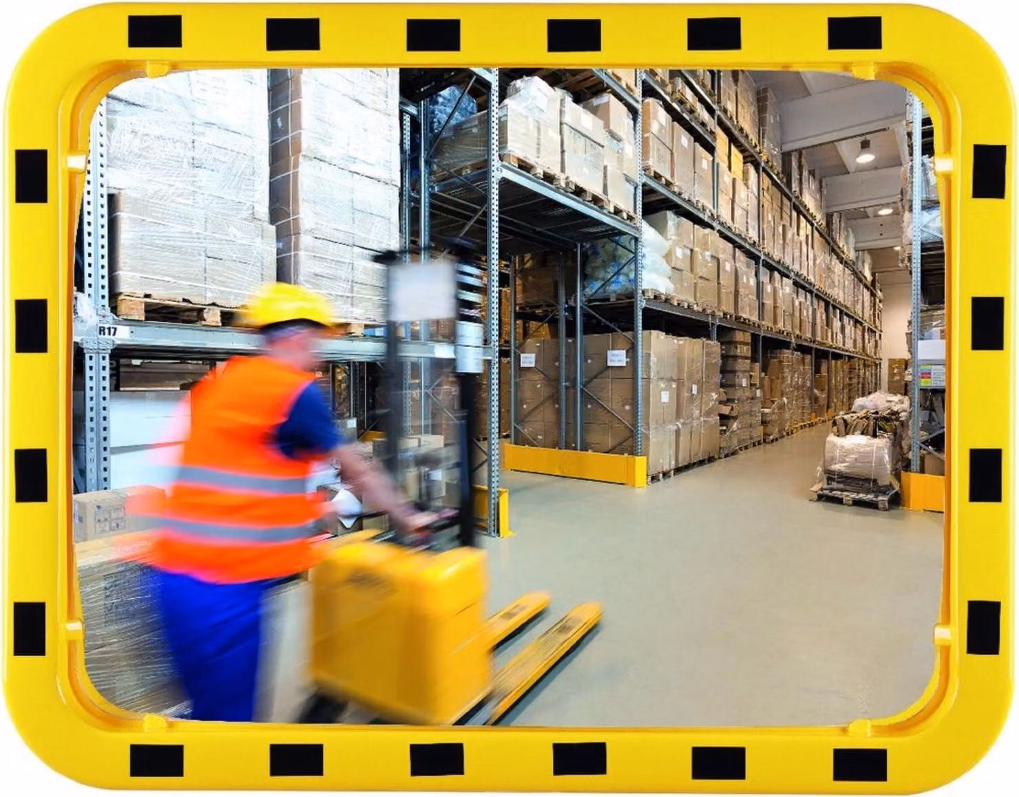 Specchio di sicurezza/traffico H710xL710mm D.600mm Acrilico angolo di visione di 110 gradi 15m