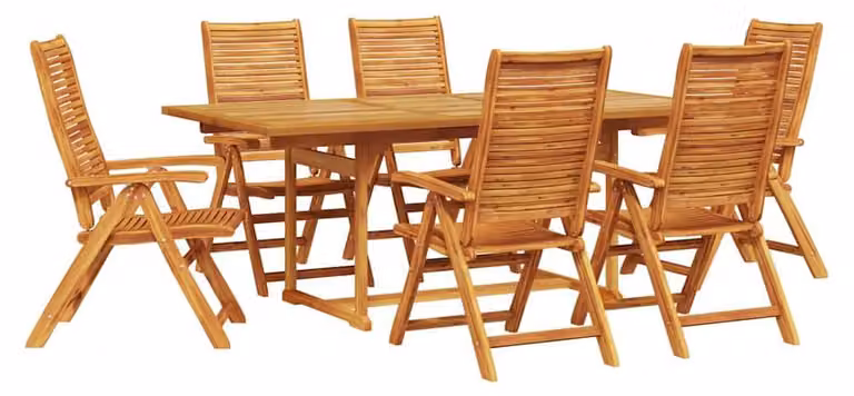 Set da Pranzo per Giardino 7 pcs Marrone