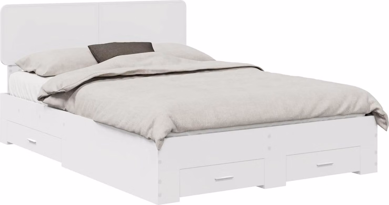Struttura del letto Bianco 160 x 200 cm Legno multistrato