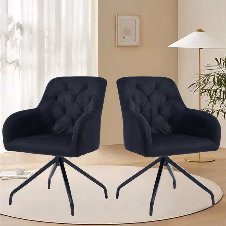 Sedia da pranzo - Sedia - Sedia a conchiglia - Sedia girevole - Sedia di design - Girevole a 360° - Seduta imbottita