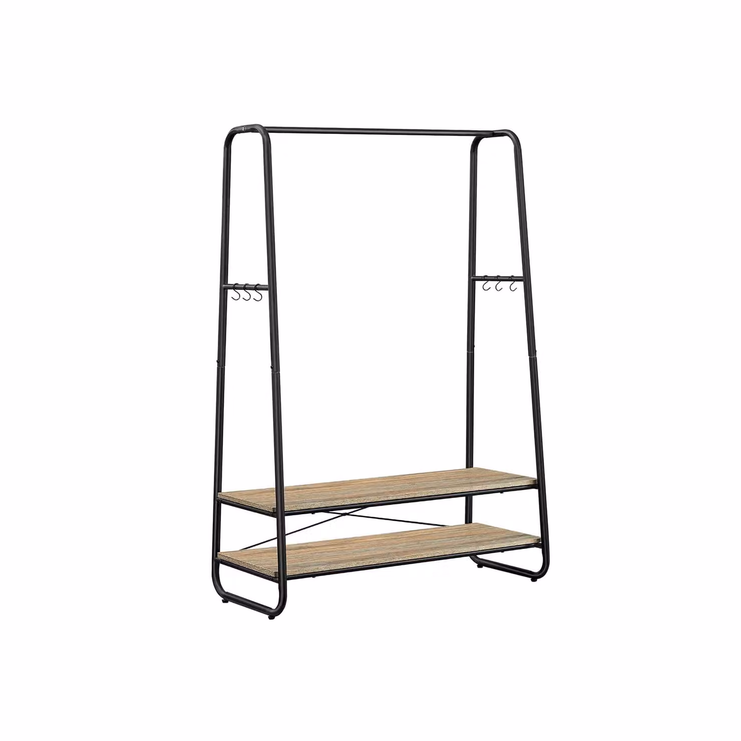 VASAGLE Stand Appendiabiti da Terra, Marrone Turchese + Nero Opaco / 100l cm