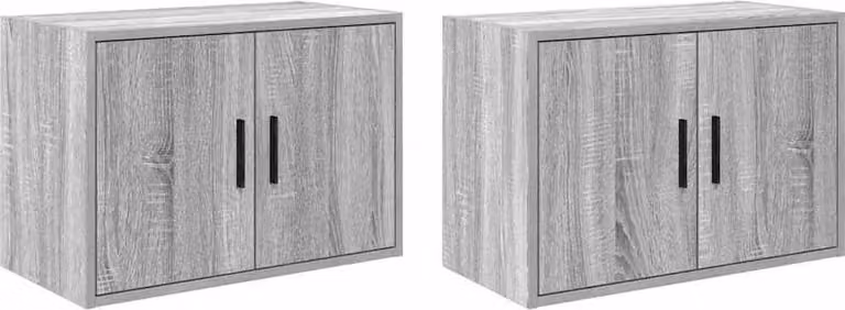 Pensili per Garage 2 pz Grigio Sonoma in Legno Multistrato