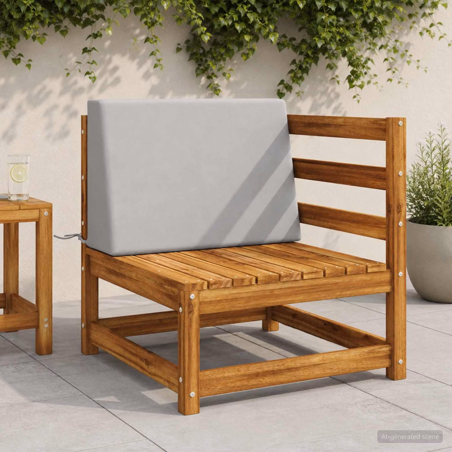 Cuscino schienale vidaXL SOEST in poliestere grigio L 60 cm x P 20 cm x H 40 cm