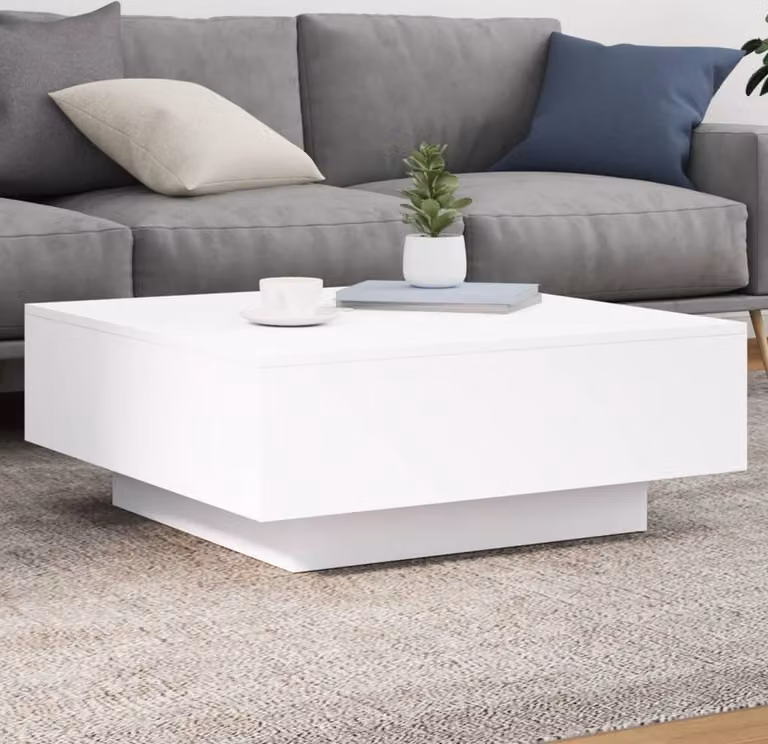 Maison Exclusive - Tavolino con luci LED Bianco 80x80x31 cm