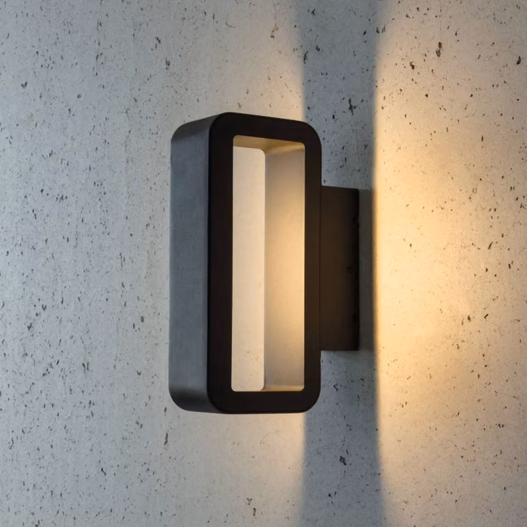 Heitronic Applique da esterni a LED Juno, Nero, Alluminio, Moderno, Applique LED da esterni